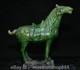 10.4 Rare Old Chinese Green Glaze Porcelain Dynasty Palace Horse Success Statue