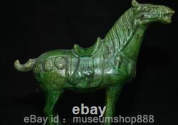 10.4 Rare Old Chinese Green Glaze Porcelain Dynasty Palace Horse Success Statue
