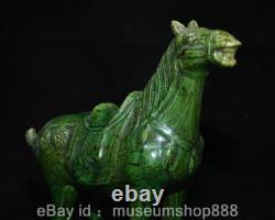 10.4 Rare Old Chinese Green Glaze Porcelain Dynasty Palace Horse Success Statue