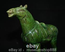 10.4 Rare Old Chinese Green Glaze Porcelain Dynasty Palace Horse Success Statue