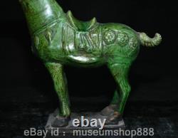 10.4 Rare Old Chinese Green Glaze Porcelain Dynasty Palace Horse Success Statue