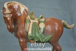 10.6 Old Dynasty Tangsancai Porcelain Fengshui Folk Zodiac Horse Animal Statue