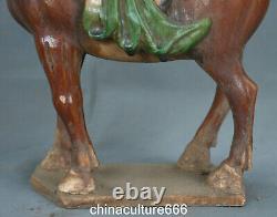 10.6 Old Dynasty Tangsancai Porcelain Fengshui Folk Zodiac Horse Animal Statue