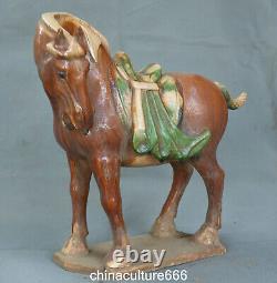 10.6 Old Dynasty Tangsancai Porcelain Fengshui Folk Zodiac Horse Animal Statue