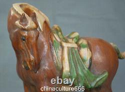 10.6 Old Dynasty Tangsancai Porcelain Fengshui Folk Zodiac Horse Animal Statue