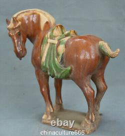 10.6 Old Dynasty Tangsancai Porcelain Fengshui Folk Zodiac Horse Animal Statue