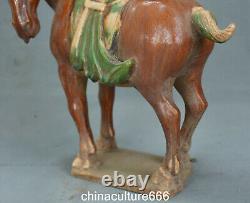 10.6 Old Dynasty Tangsancai Porcelain Fengshui Folk Zodiac Horse Animal Statue