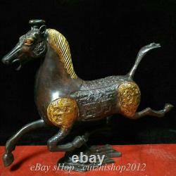 10 Rare Old China Bronze Gilt Dynasty Horse Stepping on Flying Swallow Statue