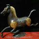 10 Rare Old China Bronze Gilt Dynasty Horse Stepping On Flying Swallow Statue