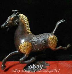 10 Rare Old China Bronze Gilt Dynasty Horse Stepping on Flying Swallow Statue