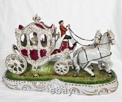 10 Vintage Dresden Lace Royal Carriage Figurine, Hand-Painted, Germany, 1950s