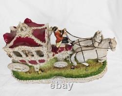 10 Vintage Dresden Lace Royal Carriage Figurine, Hand-Painted, Germany, 1950s