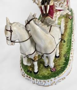 10 Vintage Dresden Lace Royal Carriage Figurine, Hand-Painted, Germany, 1950s