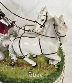 10 Vintage Dresden Lace Royal Carriage Figurine, Hand-Painted, Germany, 1950s