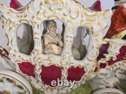 10 Vintage Dresden Lace Royal Carriage Figurine, Hand-Painted, Germany, 1950s