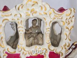 10 Vintage Dresden Lace Royal Carriage Figurine, Hand-Painted, Germany, 1950s