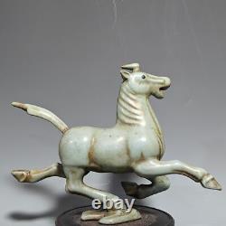 11.4 china antique song dynasty ru kiln porcelain sky cyan glaze horse statue