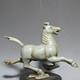 11.4 China Antique Song Dynasty Ru Kiln Porcelain Sky Cyan Glaze Horse Statue