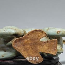 11.4 china antique song dynasty ru kiln porcelain sky cyan glaze horse statue