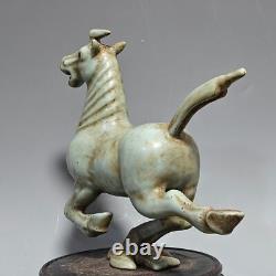 11.4 china antique song dynasty ru kiln porcelain sky cyan glaze horse statue