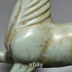 11.4 china antique song dynasty ru kiln porcelain sky cyan glaze horse statue