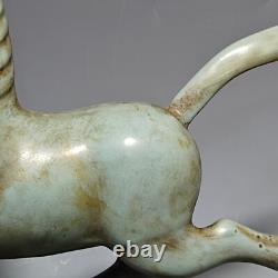 11.4 china antique song dynasty ru kiln porcelain sky cyan glaze horse statue