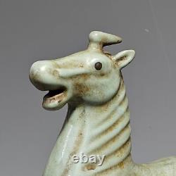 11.4 china antique song dynasty ru kiln porcelain sky cyan glaze horse statue