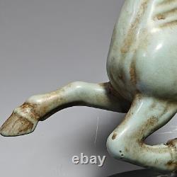 11.4 china antique song dynasty ru kiln porcelain sky cyan glaze horse statue