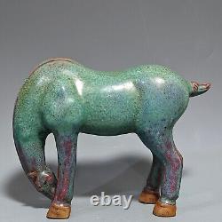 12.8 old Chinese dynasty Jun kiln porcelain fengshui Zodiac animal horse statue