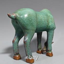 12.8 old Chinese dynasty Jun kiln porcelain fengshui Zodiac animal horse statue