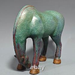 12.8 old Chinese dynasty Jun kiln porcelain fengshui Zodiac animal horse statue