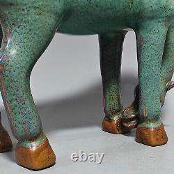 12.8 old Chinese dynasty Jun kiln porcelain fengshui Zodiac animal horse statue