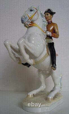 12 HUTSCHENREUTHER-ROSENTHAL Dressage rider Lipizzaner Horse Porcelain figurine