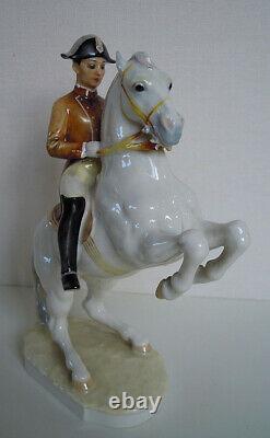 12 HUTSCHENREUTHER-ROSENTHAL Dressage rider Lipizzaner Horse Porcelain figurine