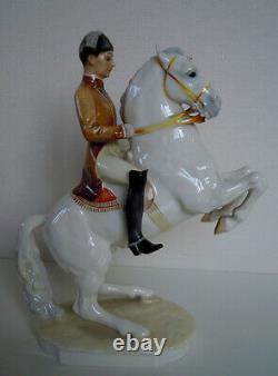 12 HUTSCHENREUTHER-ROSENTHAL Dressage rider Lipizzaner Horse Porcelain figurine