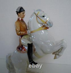 12 HUTSCHENREUTHER-ROSENTHAL Dressage rider Lipizzaner Horse Porcelain figurine