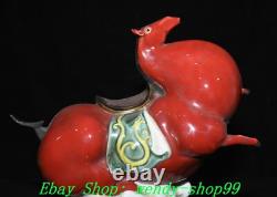 12 Old Chinese Dynasty Wucai Porcelain Fengshui 12 Zodiac Horse Animal Statue
