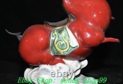 12 Old Chinese Dynasty Wucai Porcelain Fengshui 12 Zodiac Horse Animal Statue
