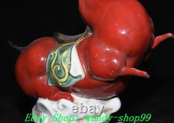 12 Old Chinese Dynasty Wucai Porcelain Fengshui 12 Zodiac Horse Animal Statue