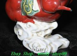 12 Old Chinese Dynasty Wucai Porcelain Fengshui 12 Zodiac Horse Animal Statue