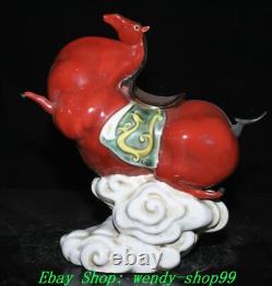 12 Old Chinese Dynasty Wucai Porcelain Fengshui 12 Zodiac Horse Animal Statue