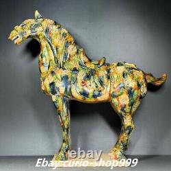 13.7 Old Dynasty Twisted Glaze Porcelain 12 Zodiac Year Horse Animal Statue