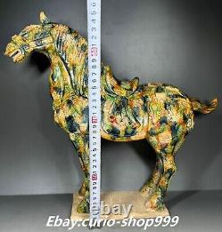 13.7 Old Dynasty Twisted Glaze Porcelain 12 Zodiac Year Horse Animal Statue