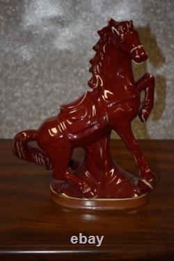 14 Vintage Oxblood Chinese Jingdezhen Porcelain Horse