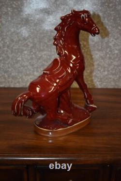14 Vintage Oxblood Chinese Jingdezhen Porcelain Horse