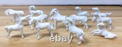 14 Vintage Porcelain Chinese Miniature White Horses Figurines 1.5- 2