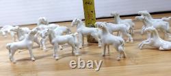 14 Vintage Porcelain Chinese Miniature White Horses Figurines 1.5- 2