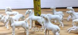 14 Vintage Porcelain Chinese Miniature White Horses Figurines 1.5- 2