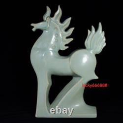 15.7 china heritage song dynasty ru kiln porcelain sky cyan glaze horse statues