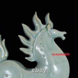 15.7 china heritage song dynasty ru kiln porcelain sky cyan glaze horse statues